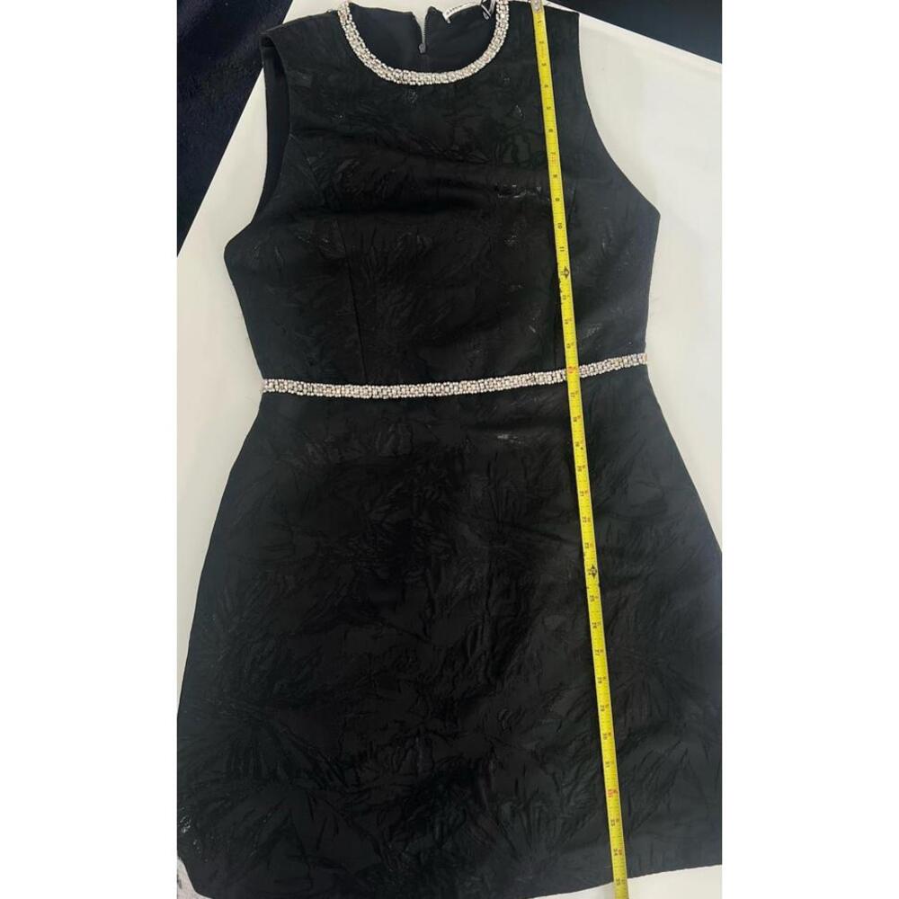 $695 Alice + Olivia Ellis Embellished Mini Black Sleeveless Dress Size 10 - Picture 11 of 14